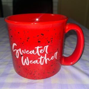 Sweater Weather Red Mug with Black Speckling